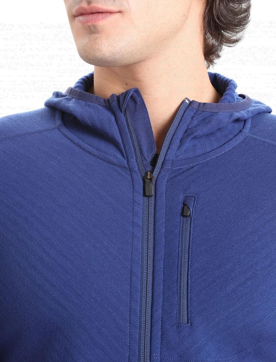 Royal Navy Men's Icebreaker RealFleece™ Merino Descender Long Sleeve Zip Hood Hoodie | USA 1254PJJQ